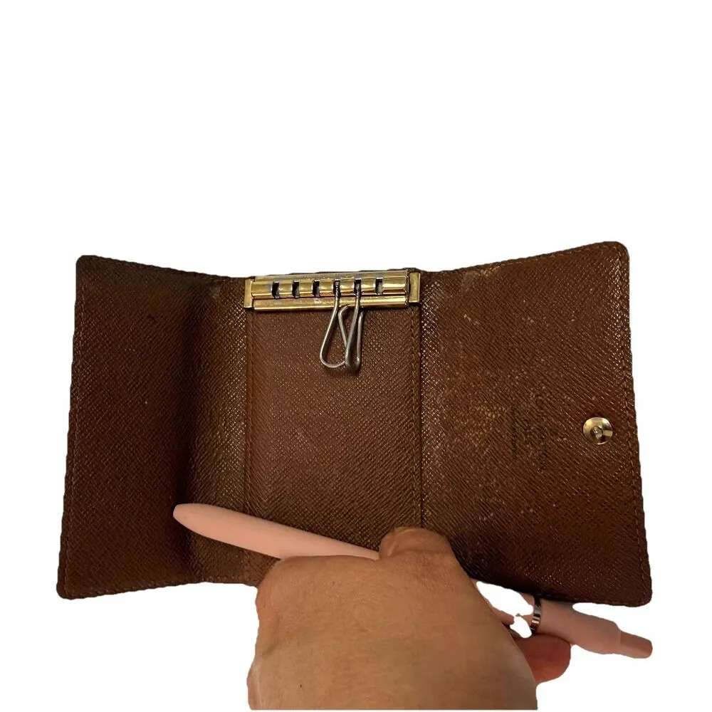 Louis Vuitton Vintage Monogram Key Holder Small Trifold Coin Pouch Wallet